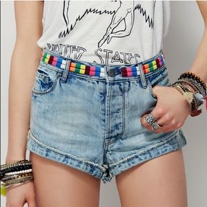Free People Elliot Denim Shorts Light Wash